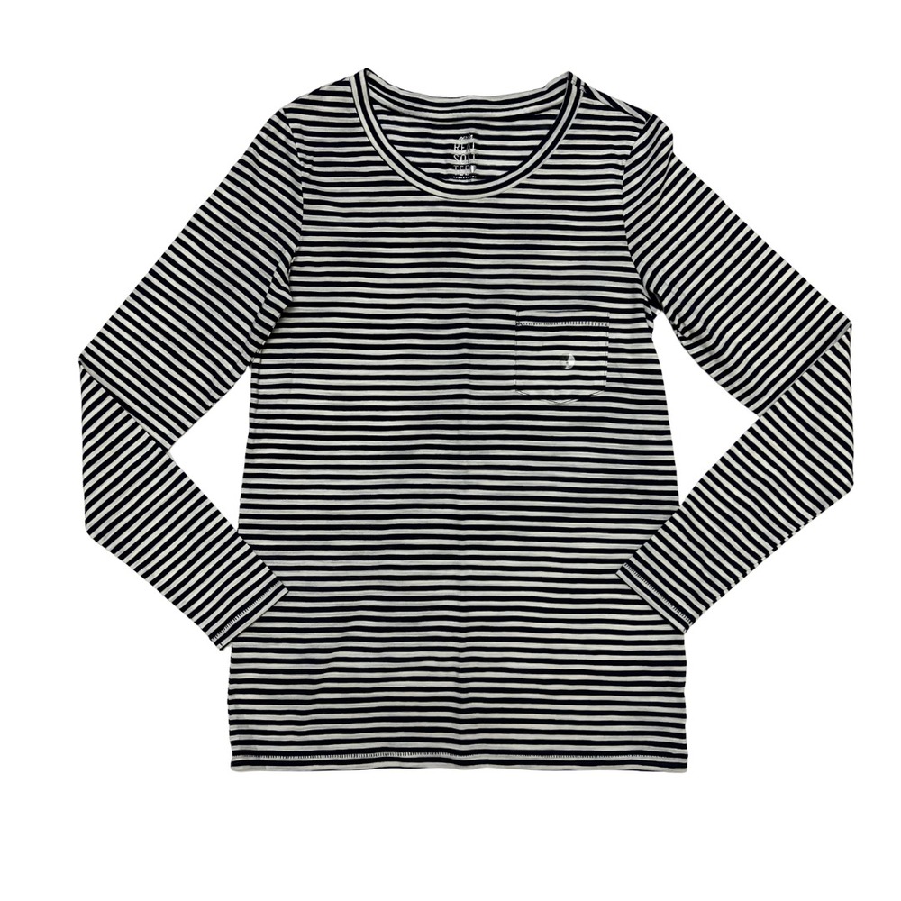 Aerie Real Soft‎ Tee Navy White Striped Long Sleeve Shirt Women's M
